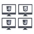 Vector collection of web development shield signs