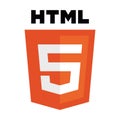 vector collection of web development shield signs: html5. Royalty Free Stock Photo