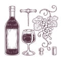 Vector collection of wine icons Royalty Free Stock Photo