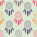 Vector colofrul seamless pattern with dream catchers