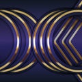 Vector color abstract geometric banner with gold shapes