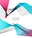 Vector color abstract geometric banner with triangle. Royalty Free Stock Photo