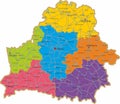 Vector color administrative map of the Republic of Belarus.