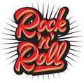 Vector color calligraphic inscription rock and roll. Lettering