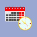 Vector color clock icon and calendar. Time Management Icon