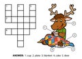 Vector color crossword. Deer drinking tea