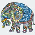 Vector color decorated Indian Elephant Royalty Free Stock Photo