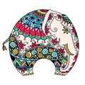 Vector color decorated Indian Elephant Royalty Free Stock Photo