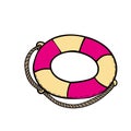 vector color doodle Lifebuoy icon Elment of travel