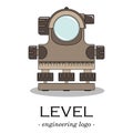 Vector color engineering logo of a level. Geodesy. Royalty Free Stock Photo