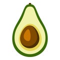 Vector Color Flat Design Icon - Avocado Fruit Royalty Free Stock Photo