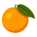 Vector Color Flat Design Icon - Orange Fruit Royalty Free Stock Photo