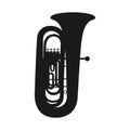 Vector color flat design tuba wind instrument vector illustration white background