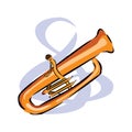 vector color flat design tuba wind instrument vector illustration white background in EPS10 Royalty Free Stock Photo