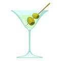 Vector Color Flat Icon - Martini Glass