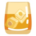 Vector Color Flat Icon - Whiskey Glass