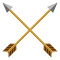 Vector Medieval Icon of Crossed Arrows