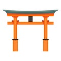 Vector Single Color Flat Shinto Torii Gate Icon