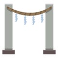 Vector Single Color Flat Shinto Torii Gate Icon