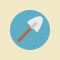 Vector color flat shovel icon. Eps10