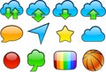 Vector color glossy icons. Royalty Free Stock Photo