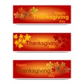 Set of three banners for Thanksgiving day. Royalty Free Stock Photo