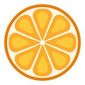 Vector Color Icon Round Slice of Orange Fruit Royalty Free Stock Photo
