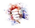 Vector color illustration of a clenched hand Royalty Free Stock Photo