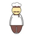 Vector color illustration of a cook, a chef. Symbols, icons, signs.