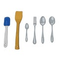 Vector paint illustration of kitchen utensils