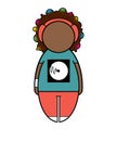 Vector color illustration of a DJ, musician, radio host.