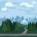 Vector Color Illustration - Natural Landscape. Royalty Free Stock Photo