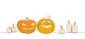 Vector color illustration with pumpkins and candles for Halloween Royalty Free Stock Photo