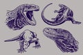 Vector color illustration of varans,lizards Royalty Free Stock Photo