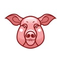 Vector color image of swine or pig head Royalty Free Stock Photo