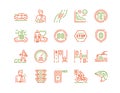 Vector color line icon set of Vision Zero