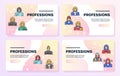 Vector color linear icon of different female occupation banner set Royalty Free Stock Photo