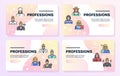 Vector color linear icon set of workers women objects Royalty Free Stock Photo