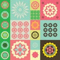 Vector color ornament from flower symbols