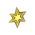 Vector color outline star icon. Simple design element, clip art on theme of night sky, astronomy, space Royalty Free Stock Photo