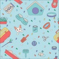 Vector color pattern set pet shop