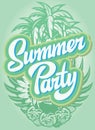 Vector color poster template for summer party