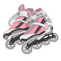 Vector color roller skates 02 Royalty Free Stock Photo