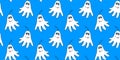 Vector color seamless childish pattern with cute Ghosts. Baby background and texture for Halloween, fabric, wrapping, wallpaper, Royalty Free Stock Photo