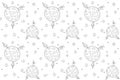 Vector color seamless repeating childish pattern with cute monsters aliens and space doodles. Baby background perfect for fabric, Royalty Free Stock Photo