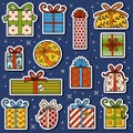 Vector color set of Christmas gifts Royalty Free Stock Photo