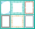 Vector color set. Ornate frames and vintage scroll elements Royalty Free Stock Photo