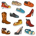 Vector color set of shoes