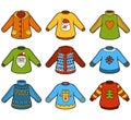 Vector color set of sweaters Royalty Free Stock Photo