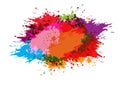 Vector color splatter paint background design. Vector illustration design